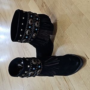2 pair LEATHER FRINGE BOOTS! Sold separately.  SIZE 7.5.  So beautiful!